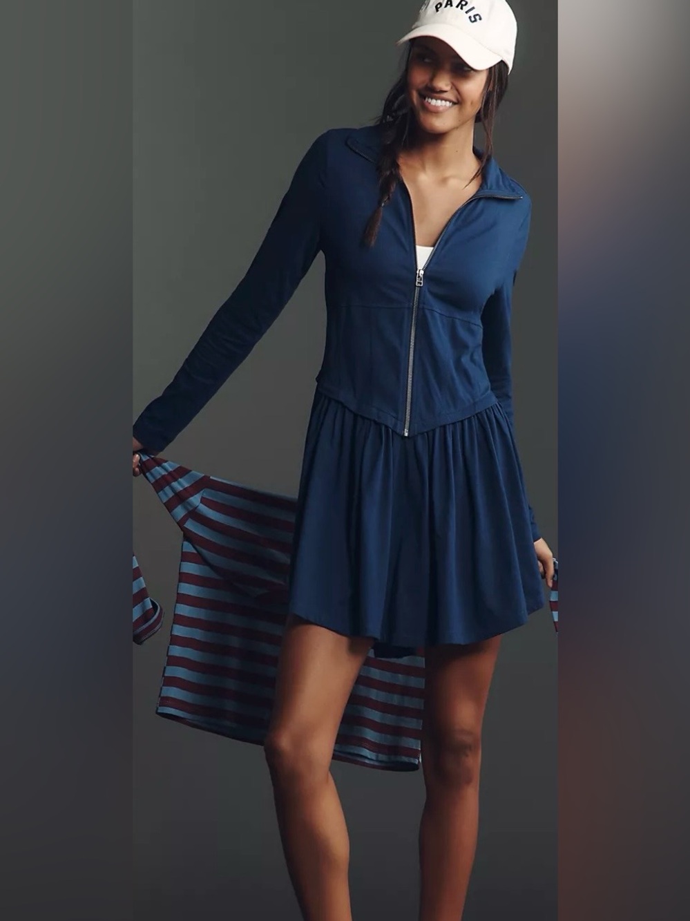 Anthropologie Daily Practice Taylor Long Sleeve Zip Front Mini Dress Size Large